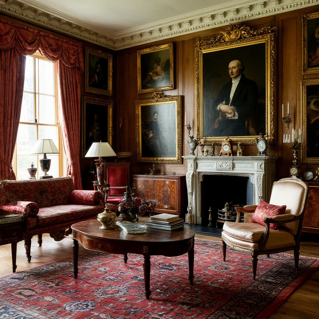 Historic Interiors Course - Period room with antique furniture and decorative arts